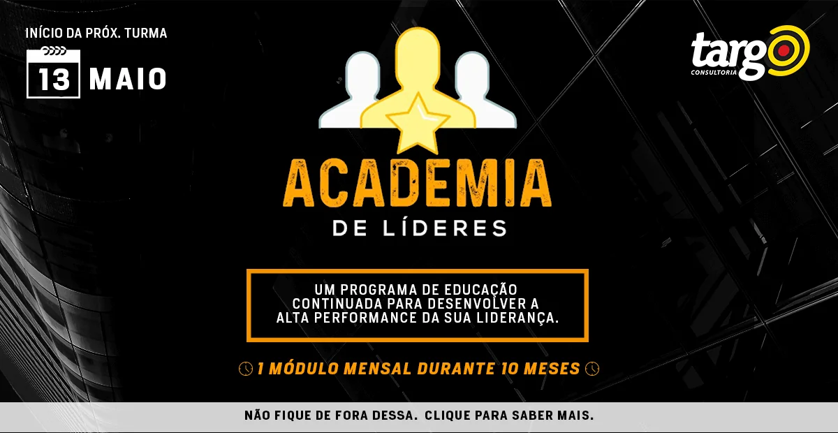 Banner da Academia de Líderes da Targo: programa de educação continuada para desenvolver a liderança