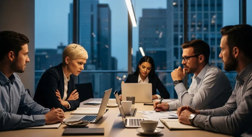 Equipe de profissionais em reunião de trabalho
